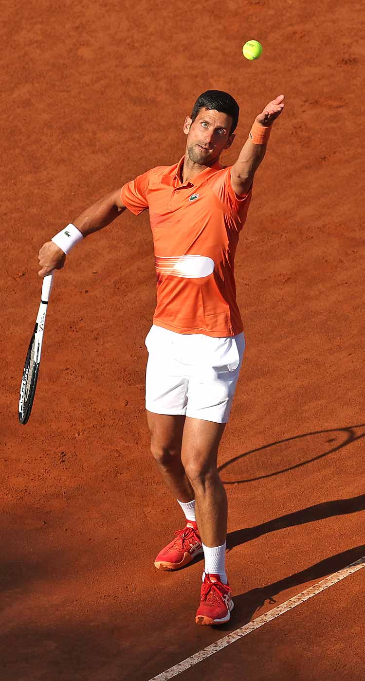 Djokovic serves en route to the trophy in Rome, 2022.
