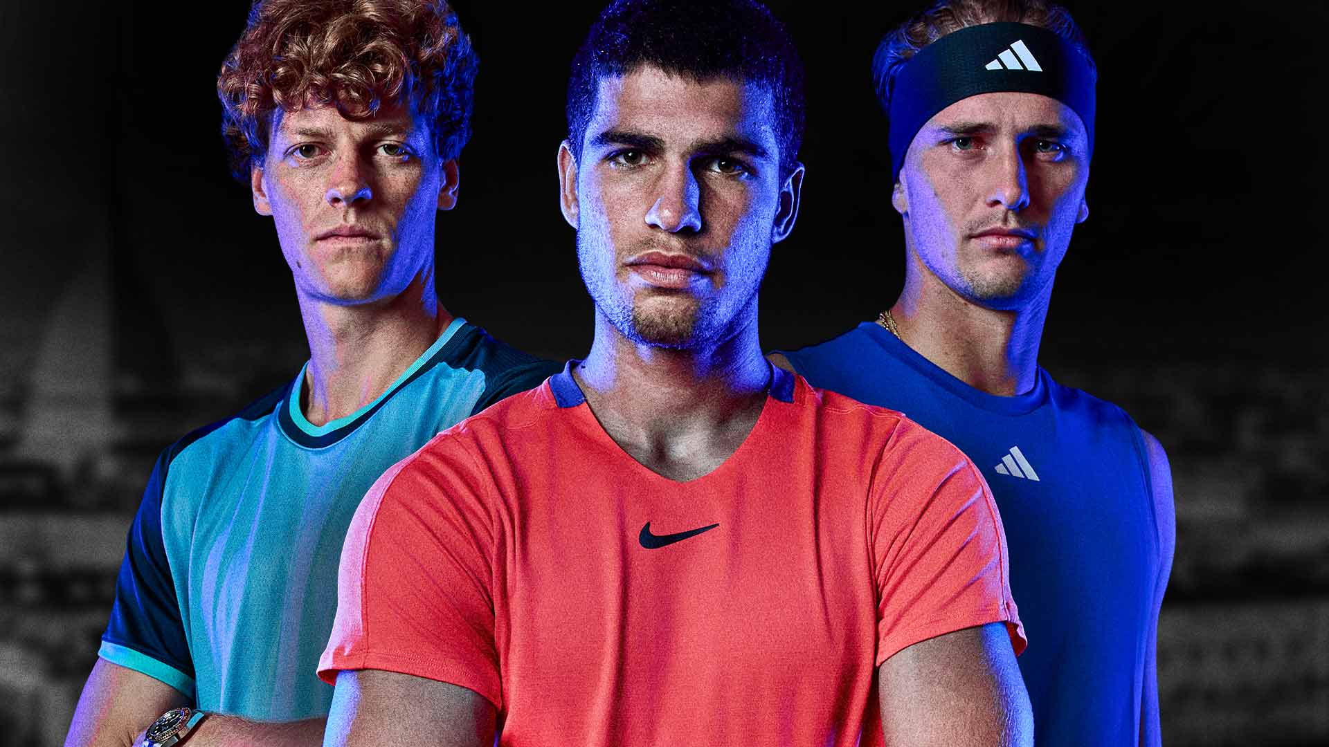 Jannik Sinner, Carlos Alcaraz and Alexander Zverev